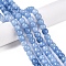 Dyed Natural White Jade Beads Strands, Barrel Beads, Cornflower Blue, 10x8.5~9mm, Hole: 1mm, about 43~45pcs/strand, 14.76~15.6''(37.5~39cm)