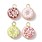 Handmade Lampwork Enamel Pendants, with Iron Loop, Mixed Color, 21x15x7mm, Hole: 3.8x3.4mm