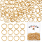 300Pcs 304 Stainless Steel Open Jump Rings, Round Ring, Real 24K Gold Plated, 18 Gauge, 9x1mm, Inner Diameter: 7mm