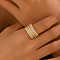 Brass Micro Pave Cubic Zirconia Finger Rings for Women, Real 18K Gold Plated, US Size 9(18.9mm)
