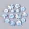 Flower Resin Cabochons, for Jewelry Making, with Glitter Powder, Dodger Blue, 6~12x6~12x2.5~6mm, about 2500~3000pcs