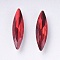 Imitation Austrian Crystal Glass Rhinestone, Grade A, Pointed Back & Back Plated, Horse Eye, Light Siam, 14~14.5x4x2.5~3mm