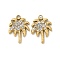 304 Stainless Steel Rhinestone Pendants, Tree, Golden, 14.5x10.5x2mm, Hole: 1.4mm