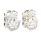 Cubic Zirconia Cabochons, Rectangle, Faceted, Clear, 9x7x5mm