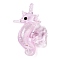 Handmade Lampwork Pendants, Sea Horse, Pearl Pink, 40x26x10mm, Hole: 3.5x2.5mm
