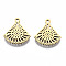 201 Stainless Steel Pendants, Laser Cut, Fan, Golden, 17x15x1mm, Hole: 1.6mm