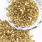 Grade A Glass Seed Beads, Hexagon(Two Cut), Silver Lined, Light Khaki, 1.5~2.5x1.5~2mm, Hole: 0.8mm, about 2100pcs/bag, 450g/bag