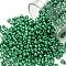 12/0 Glass Seed Beads, Metallic Colours Style, Round, Sea Green, 12/0, 2mm, Hole: 1mm, about 30000pcs/pound