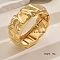Luxurious Geometric Irregular Zinc Alloy Hinged Bangles for Women, Perfect Holiday Gift, Golden, Inner Diameter: 2-1/2 inch(6.3cm)