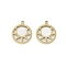 Natural Shell Charms, Ion Plating(IP) 304 Stainless Steel Sun Charms, Manual Polishing, Real 18K Gold Plated, 14.5x12x1.5mm, Hole: 1.4mm
