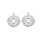 304 Stainless Steel Pendant Enamel Settings, Flat Round, Stainless Steel Color, 19x16x1.5mm, Hole: 1.6mm