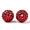 Transparent Resin Rhinestone Graduated Beads, with Acrylic Round Beads Inside, Crimson, 12mm, Hole: 2~2.5mm