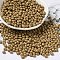 6/0 Opaque Baking Paint Glass Seed Beads, Teardrop, Dark Goldenrod, 4.5~5x4x3~3.5mm, Hole: 0.9mm, about 125pcs/10g