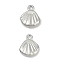304 Stainless Steel Charms, Shell Shape Charm, Anti-Tarnish, Stainless Steel Color, 7.5x2mm, Hole: 1.2mm
