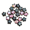 Electroplate Glass Beads, Half Gummetal Plated, Star, Black, 8x4mm, Hole: 1mm