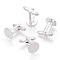 Brass Cuff Settings, Cufflink Findings for Apparel Accessories, Cadmium Free & Lead Free, Silver Color Plated, Tray: 12mm, 17.5x12mm