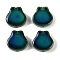 Two Tone Glass Mood Beads, Temperature Sensing Color Changing Beads, Rabbit, Sea Green, 14x14x6mm, Hole: 1.2mm