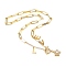 Valentine's Day Brass Micro Pave Clear Cubic Zirconia Pendant Necklaces, with 304 Stainless Steel Letter Charms, Paperclip Chains and Toggle Clasps, Star & Word Love, Golden, 17.91 inch(45.5cm)