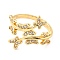 Brass Micro Pave Cubic Zirconia Cuff Ring, Long-Lasting Plated, Butterfly, Real 18K Gold Plated, US Size 5(15.7mm)