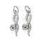 Brass Micro Pave Cubic Zirconia Pendants, Cadmium Free & Nickel Free & Lead Free, Snake Charms, with Jump Ring, Platinum, 17x5.5x3.5mm, Hole: 3mm
