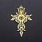 201 Stainless Steel Pendants, Laser Cut, Cross, Golden, 47.5x31x1mm, Hole: 1.6mm