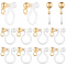 40Pcs 304 Stainless Steel Clip-on Earring Component, with Plastic and Loops, Golden, 11x11x3mm, Hole: 1.6mm