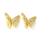 Brass Micro Pave Clear Cubic Zirconia Pendants, Butterfly Charms, Real 18K Gold Plated, 15x20x8.5mm, Hole: 1.5mm