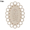 Wooden Embroidery Thread Plate, Cross Stitch Threading Board Tools, Oval, Fishbone, 15x10.6cm