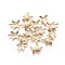 Brass Spacer Beads, 5-Petal, Leaf, Real 18K Gold Plated, 14.5x11x1.5mm, Hole: 1.5mm