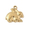 304 Stainless Steel Rabbit Pendants, Animal Charms, Ion Plating(IP), Real 18K Gold Plated, 18x19x2.5mm, Hole: 2mm