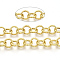 Iron Rolo Chains, Unwelded, with Spool, Textured, Golden, Link: 8x1.5mm, about 39.37 Feet(12m)/roll