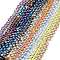 Electroplate Triangle Glass Beads Strands, Faceted, Mixed Color, 9x10x5mm, Hole: 1mm, about 100pcs/strand, 23.62''(60cm)