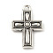 Tibetan Style Alloy Pendants, Cross, Antique Silver, 21.5x14.5x3mm, Hole: 1.6mm, 292pcs/500g