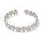 Non-Tarnish 304 Stainless Steel Flower Wrap Cuff Bangles for Women, Stainless Steel Color, Inner Diameter: 2-1/8 inch(5.4cm)