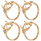 8Pcs Brass Cubic Zirconia Adjustable Solitaire Ring Components, 4 Claw Prong Ring Settings, Long-Lasting Plated, Oval, Golden, Inner Diameter: 18mm, Tray: 10x8mm
