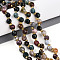 Natural Ocean Jasper Beads Strands, with Seed Beads, Faceted, Teardrop, 6~7x5~6.5mm, Hole: 0.9mm, about 49~57pcs/strand, 13.58~14.96''(34.5~38cm), Seed Beads: 3x2mm