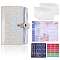 A6 Irridescent Imitation Leather Budget Binders, with  PVC Binder Pockets, Budget Form, Sticker, Silver, 190x133x37mm