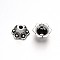 6-Petal Flower Tibetan Style Alloy Bead Caps, Antique Silver, 9x5mm, Hole: 2mm