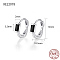 Anti-Tarnish Rhodium Plated 925 Sterling Silver Pave Cubic Zirconia Rectangle Hoop Earrings for Women, with 925 Stamp, Platinum, Black, 12x2x10.5mm