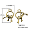 Tibetan Style Pendants, Cadmium Free & Nickel Free & Lead Free, Keys, Antique Bronze, 27x12x5mm, Hole: 3mm