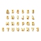 26Pcs Rack Plating Brass Pendants, Letter Charms, Cadmium Free & Lead Free, Long-Lasting Plate, Real 18K Gold Plated, 6~8x3~7x4~5mm, Hole: 2~3mm