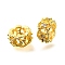 Column Brass Micro Pave Cubic Zirconia Spacer Beads, Rack Plating, Long-Lasting Plated, Golden, 8x4mm, Hole: 4mm
