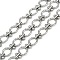 304 Stainless Steel Textured Flat Round Link Chains, Unwelded, with Spool, Stainless Steel Color, 12x2mm, about 16.40 Feet(5m)/Roll