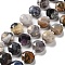 Natural African Opal Beads Strands, with Seed Beads, Faceted Hexagonal Cut, Flat Round, 12~12.5x5~6mm, Hole: 1.2~1.4mm, about 27~29pcs/strand, 15.55~15.75 inck(39.5~40cm)