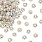 Glass Rhinestone Cabochons, with Silver Color Plated Brass Findings, Flower, Clear AB, 12x5.5mm, 240pcs/box