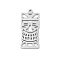 304 Stainless Steel Pendants, Tiki Mask Charm, Laser Cut, Anti-Tarnish, Stainless Steel Color, 27.5x12.5x1.5mm, Hole: 1.5mm