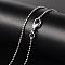 Brass Necklaces, Ball Chain, Faceted, with Lobster Clasp, Platinum, 18.11 inch(46cm), 1.2mm