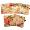 Retro Square Cloth Zipper Pouches, with Tassel and  Flower Pattern, Moccasin, 12.2x12.2cm