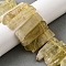 Natural Lemon Quartz Beads Strands, Rectangle, Top Drilled, 22~60x6~14x6~9mm, Hole: 1.5~2mm, about 17~22pcs/strand, 7.48''~8.07''(19~20.5cm)