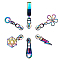 GORGECRAFT 12Pcs 6 Style Rainbow Zipper Pulls Replacement Lightning Snowflake Flower Donut Heart Rectangle Metal Zipper Sliders Alloy Zipper Head for Purse Bags Craft Sewing DIY Tailor Luggages